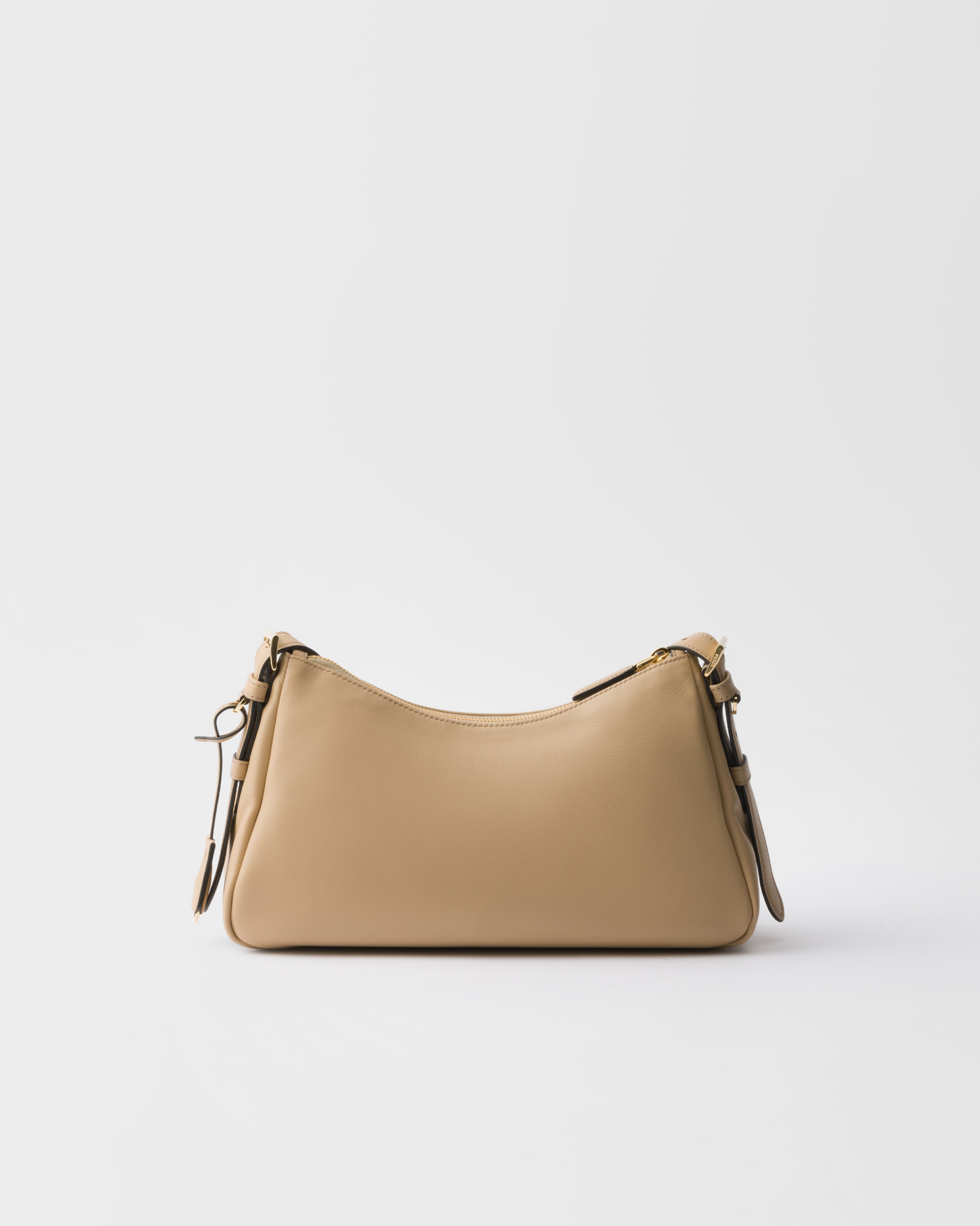 Prada Aimée Grosse Schultertasche Aus Leder In Sand