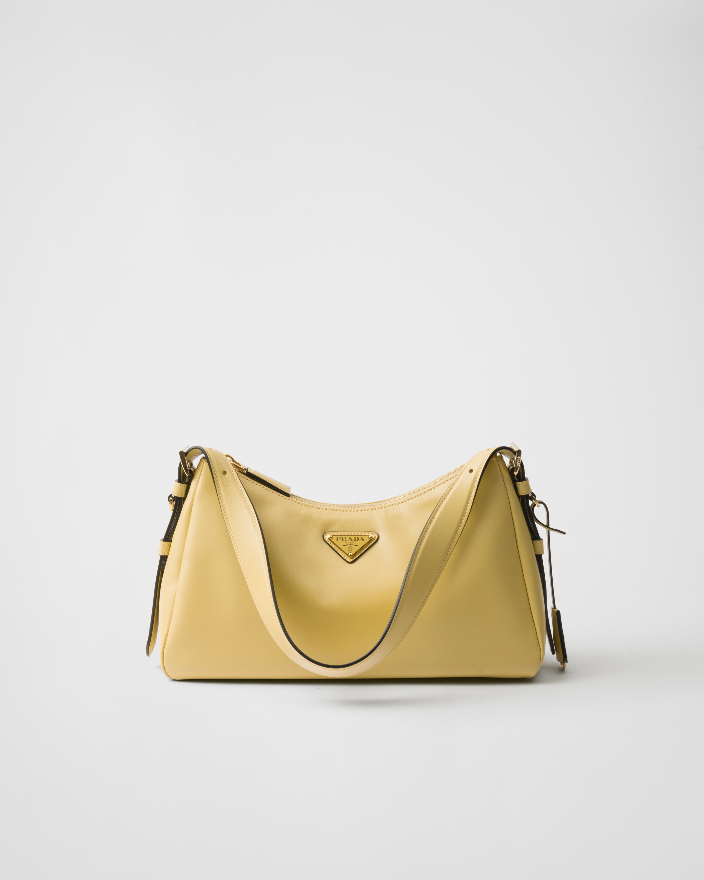 Prada Aimée Medium Leather Shoulder Bag, Woman, Vanilla
