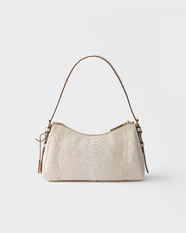 Prada Aimèe medium python leather shoulder bag - Sand Beige Prada Aimèe medium python leather shoulder bag - Sand Beige