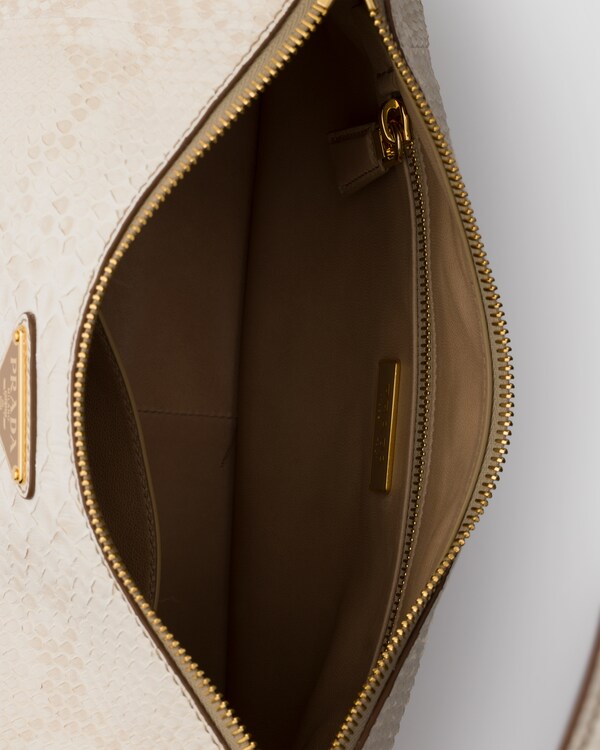 Prada Aimèe medium python leather shoulder bag - Sand Beige Prada Aimèe medium python leather shoulder bag - Sand Beige