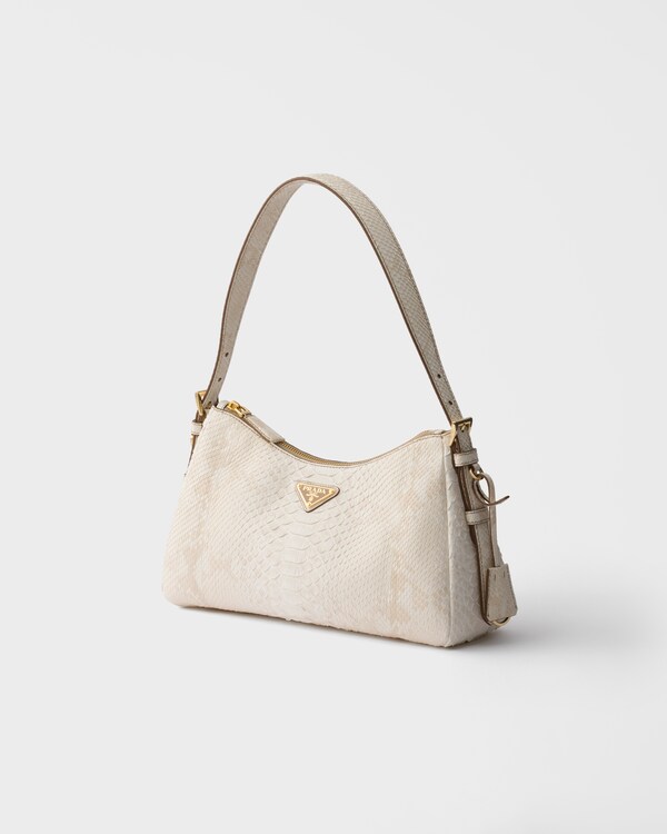 Prada Aimèe medium python leather shoulder bag - Sand Beige Prada Aimèe medium python leather shoulder bag - Sand Beige