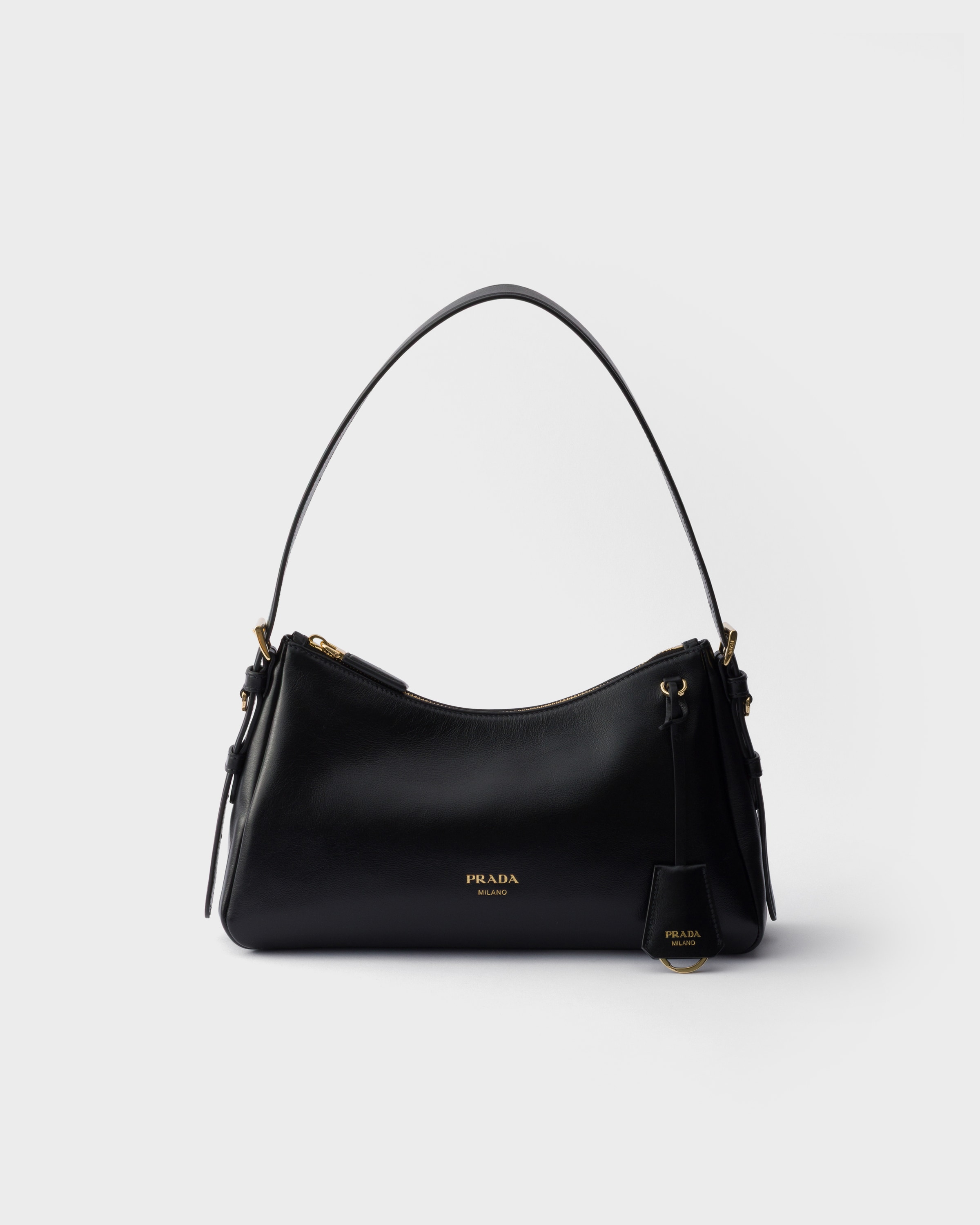 バッグ PRADA ENAMEL LEATHER ONE SHOULDER BAG Black Prada Aimée medium leather shoulder bag | PRADA - Turkey
