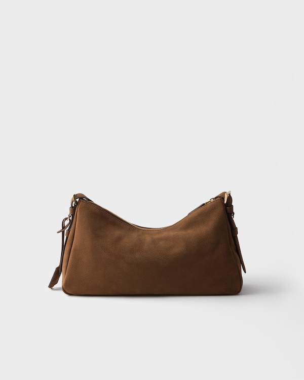Prada Aimée large nubuck leather shoulder bag - Cocoa Brown Prada Aimée large nubuck leather shoulder bag - Cocoa Brown