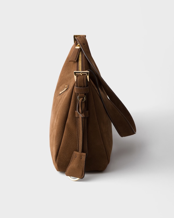 Prada Aimée large nubuck leather shoulder bag - Cocoa Brown Prada Aimée large nubuck leather shoulder bag - Cocoa Brown