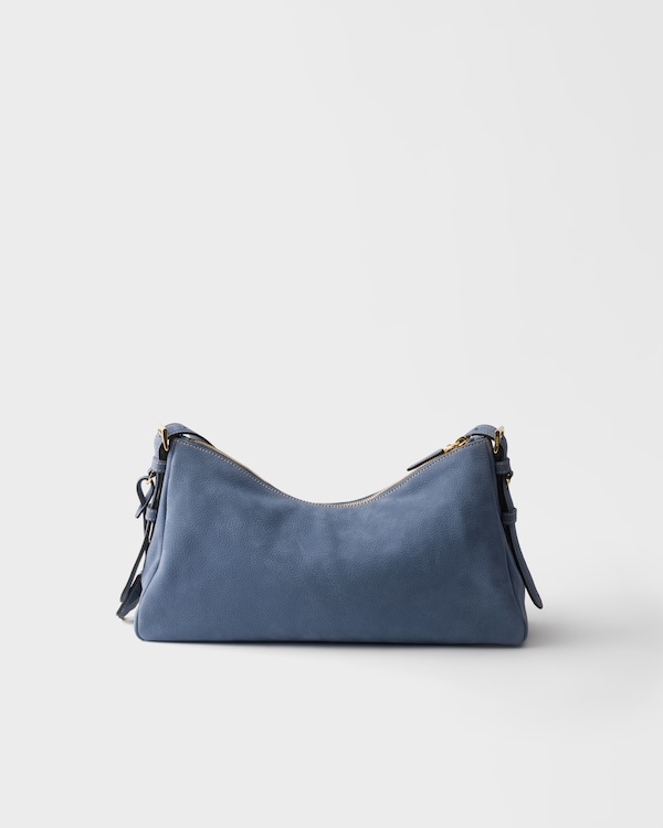 Prada Aimée large nubuck leather shoulder bag - Aviation Blue Prada Aimée large nubuck leather shoulder bag - Aviation Blue