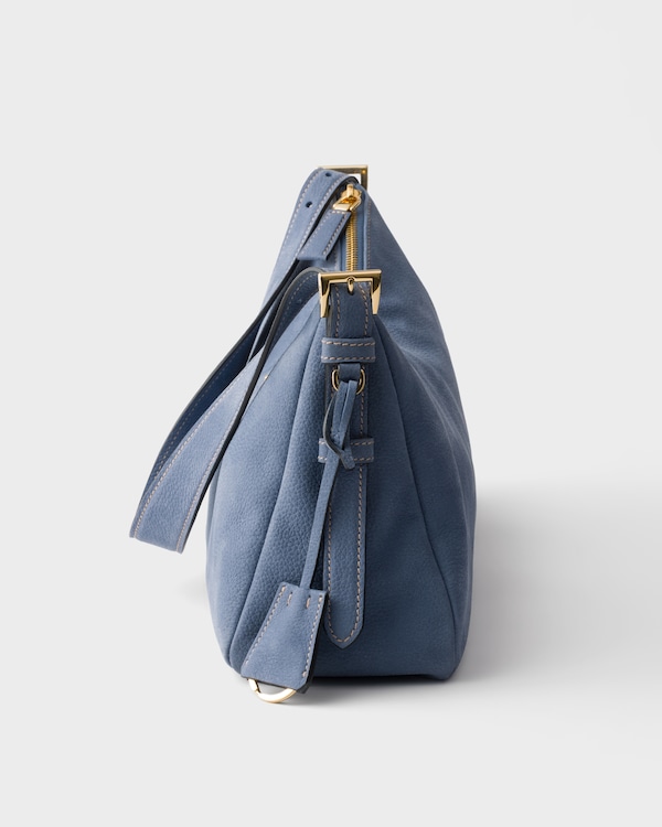 Prada Aimée large nubuck leather shoulder bag - Aviation Blue Prada Aimée large nubuck leather shoulder bag - Aviation Blue