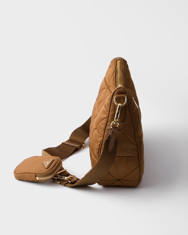 Large padded Re-Nylon bag - Brandy Large padded Re-Nylon bag - Brandy