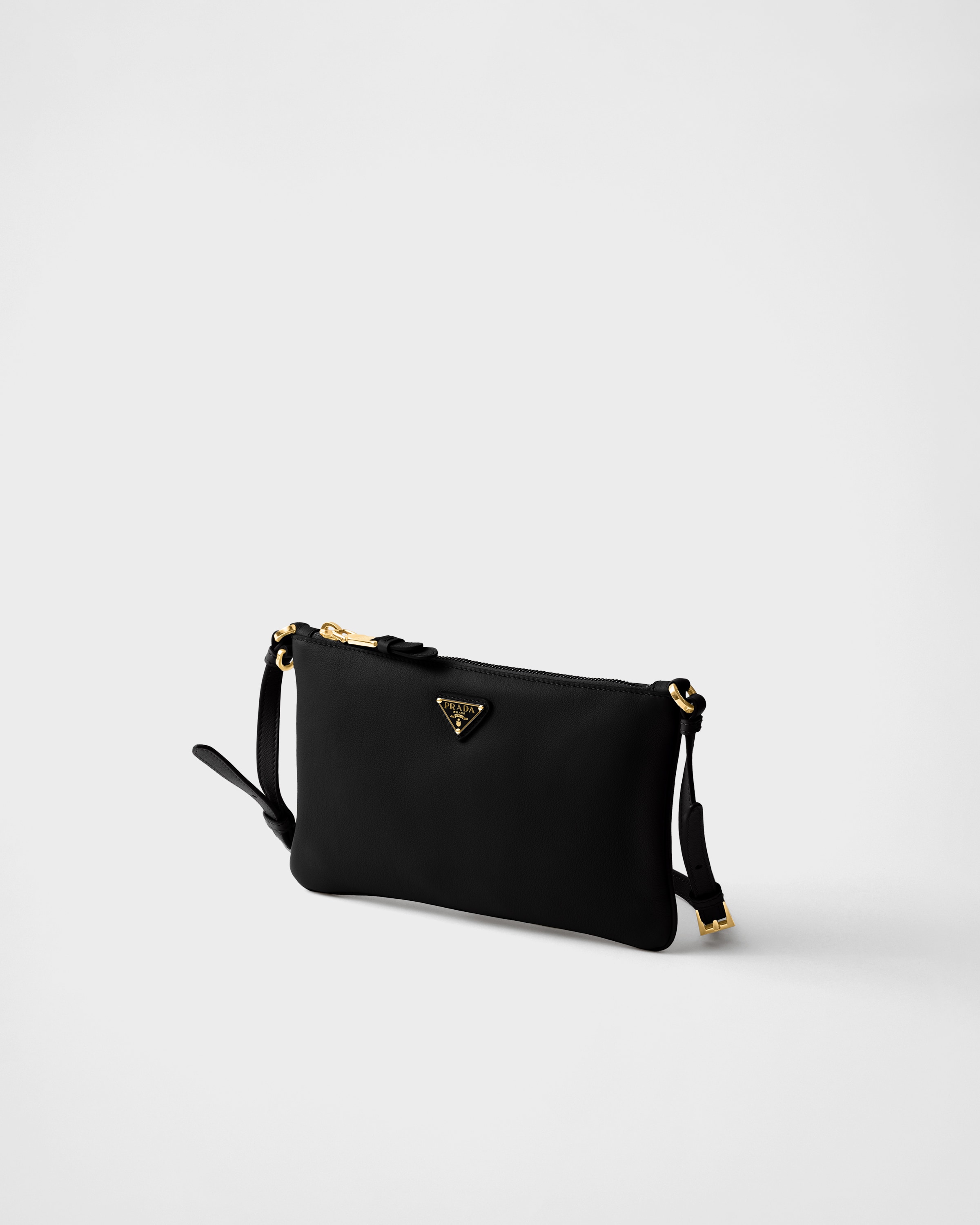 Prada Leather Pouch In Black