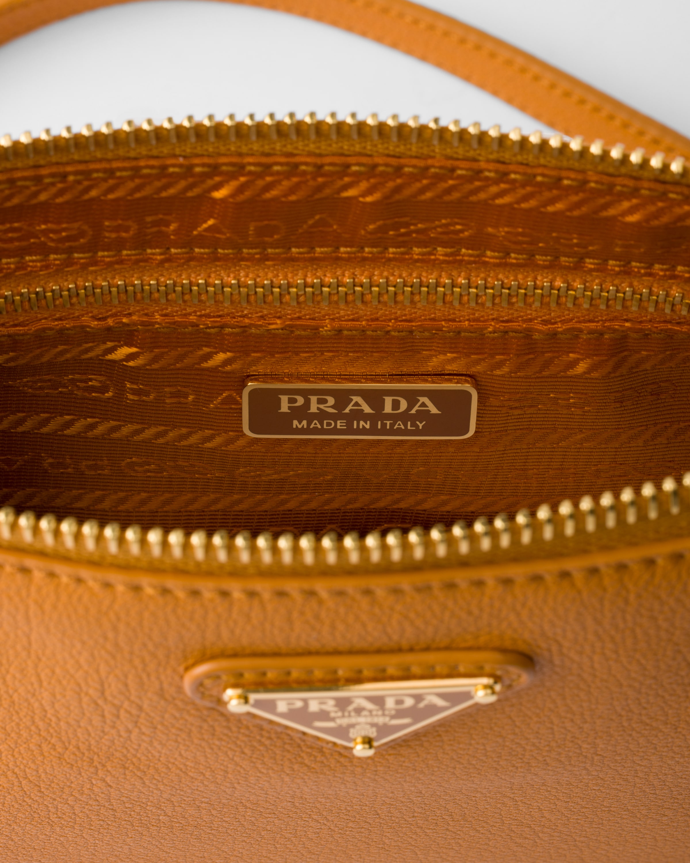 Prada Leather Pouch In Brown