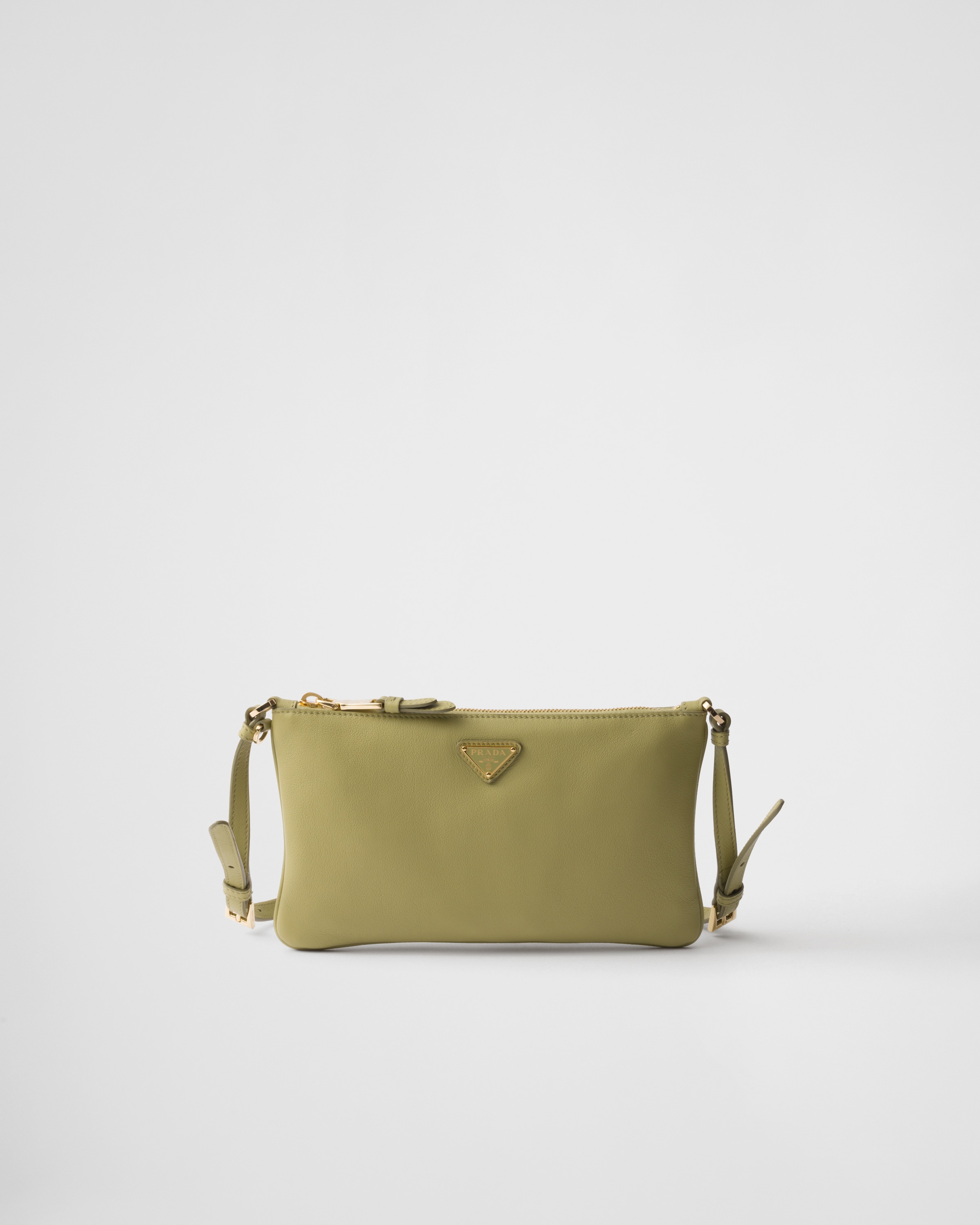 Prada Leather Pouch In Neutral