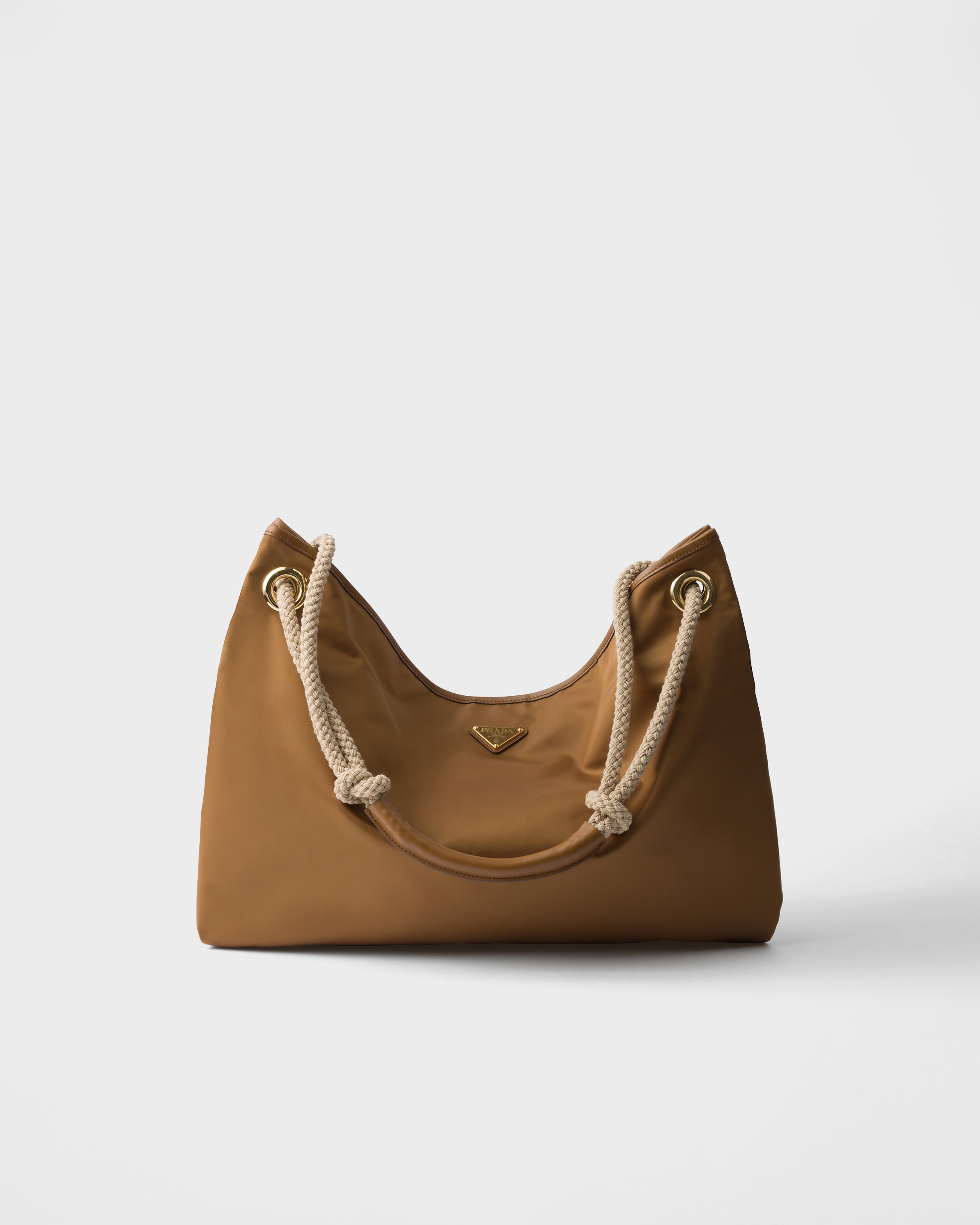 Grand Sac Porté Épaule Prada Mariner En Re-nylon, Femme, Brandy