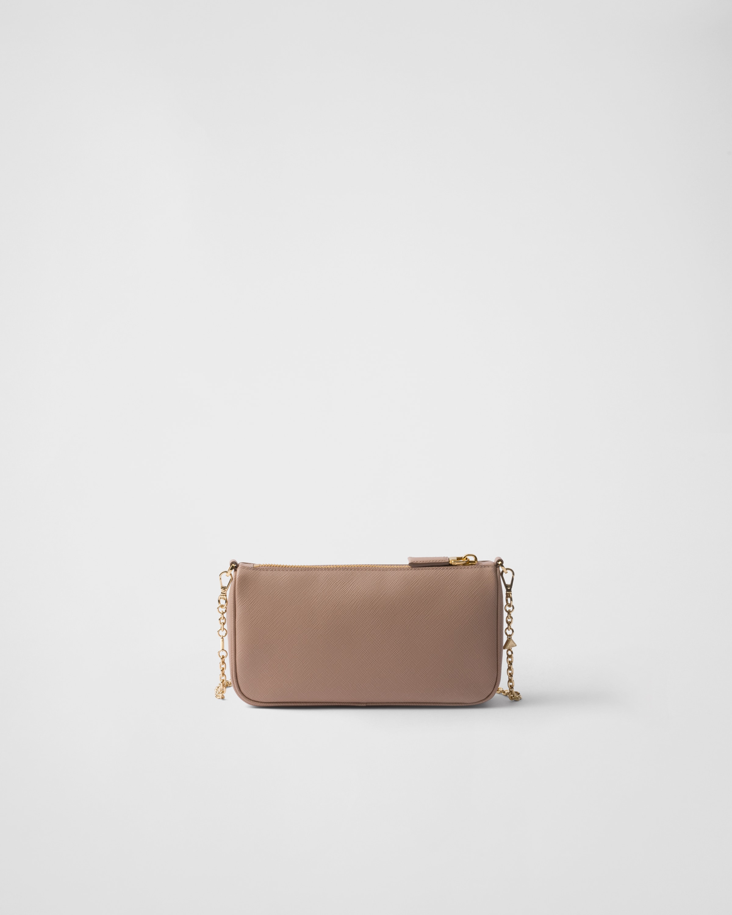 Prada Mini Saffiano Leather Shoulder Bag In Puderrosa