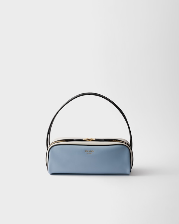 PRADA プラダ スムースレザー ショルダーバッグ 1BC249 ライトブルー／ホワイト／ブラック プラダ スイング スムース