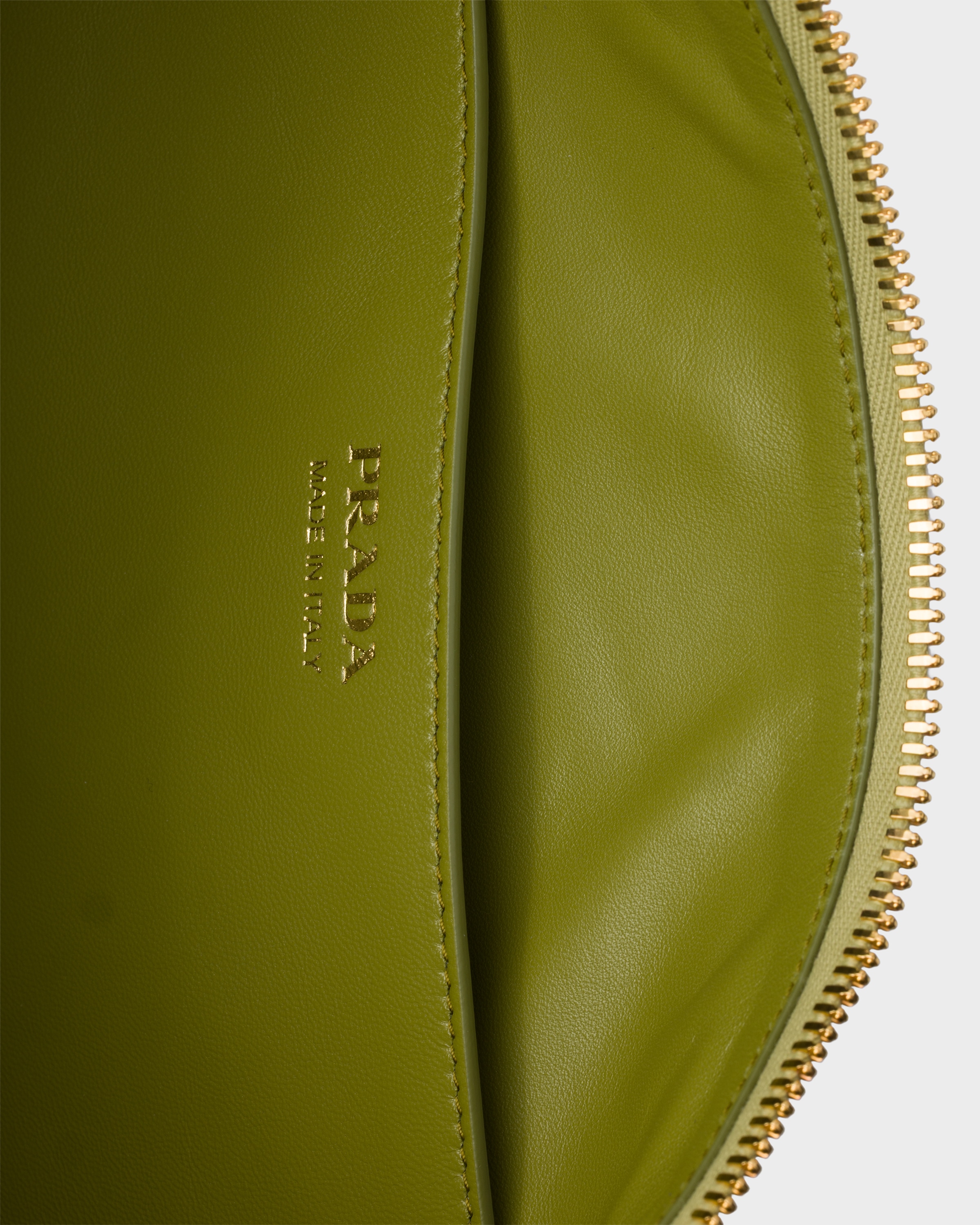 Pistachio Prada Demi-lune Large Leather Shoulder Bag | PRADA