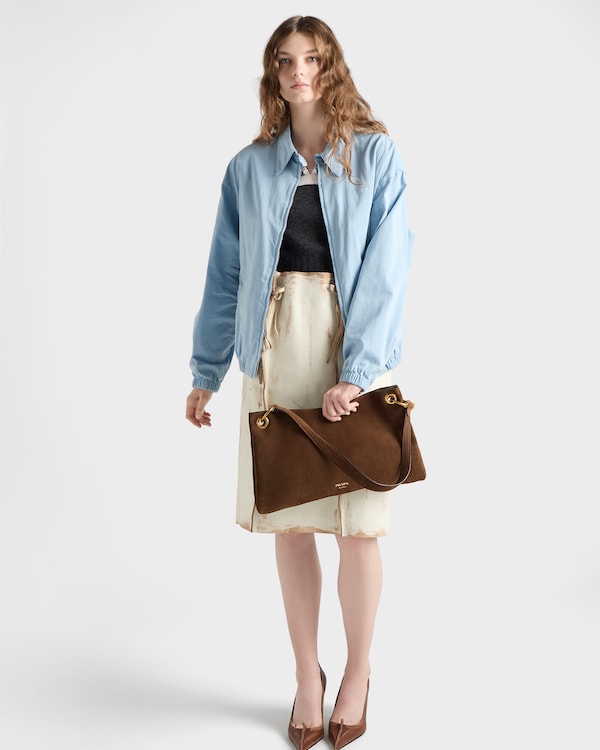 Große Prada Etude Schultertasche aus Wildleder Große Prada Etude Schultertasche aus Wildleder