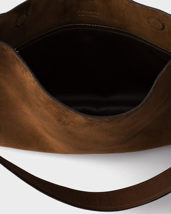 Große Prada Etude Schultertasche aus Wildleder Große Prada Etude Schultertasche aus Wildleder