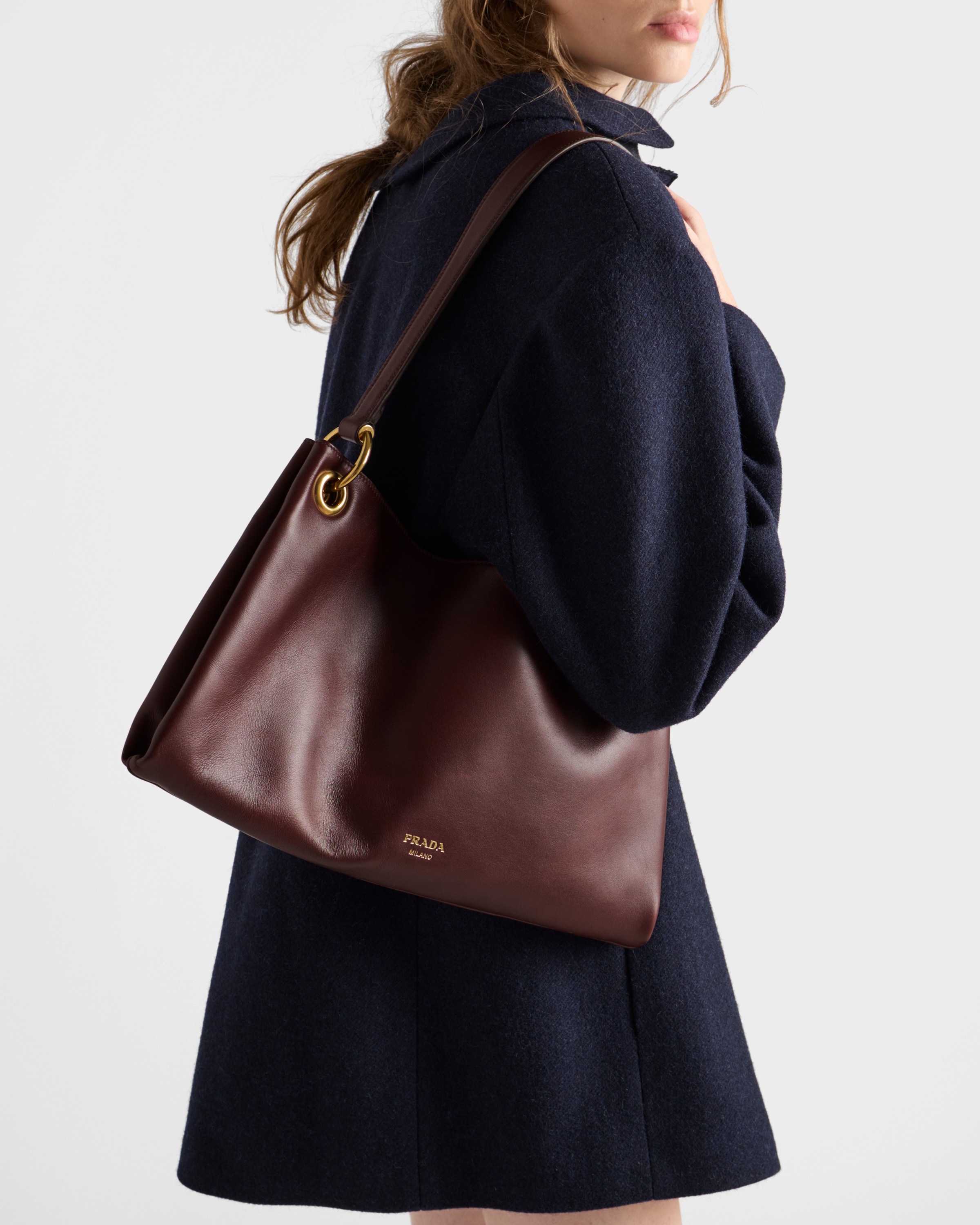 Prada Etude large leather shoulder bag