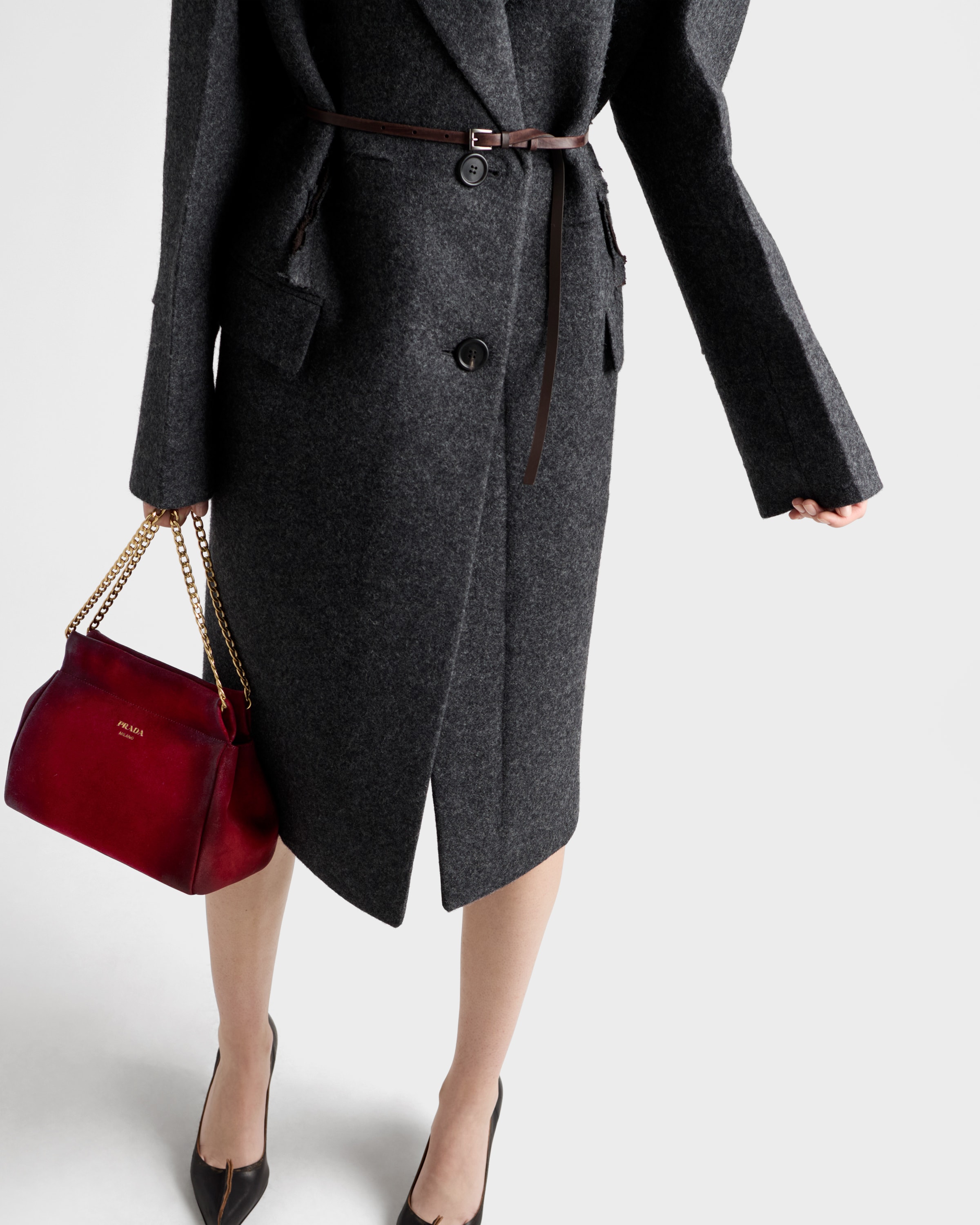 Prada Enchaîné mini suede bag