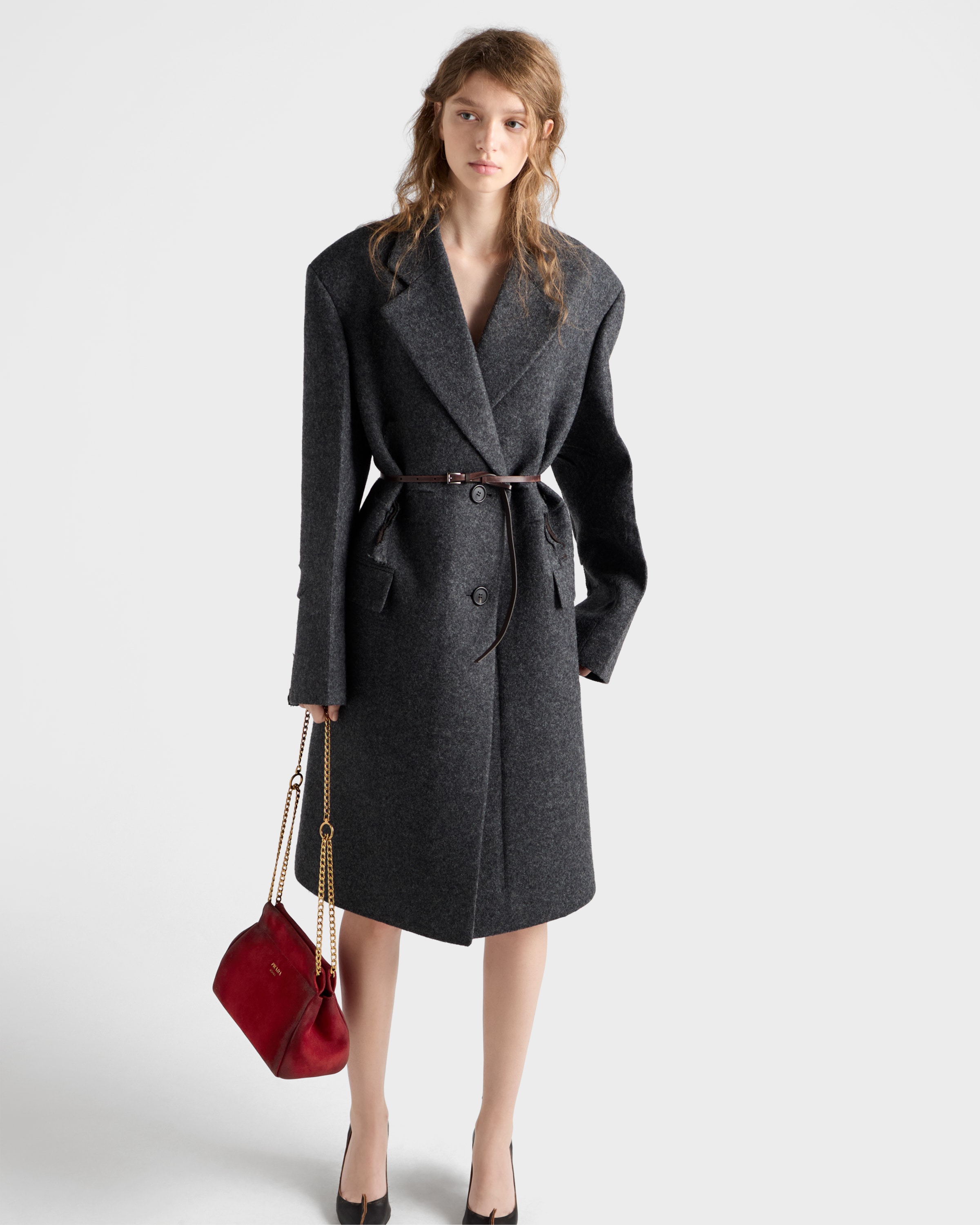 Prada Enchaîné mini suede bag