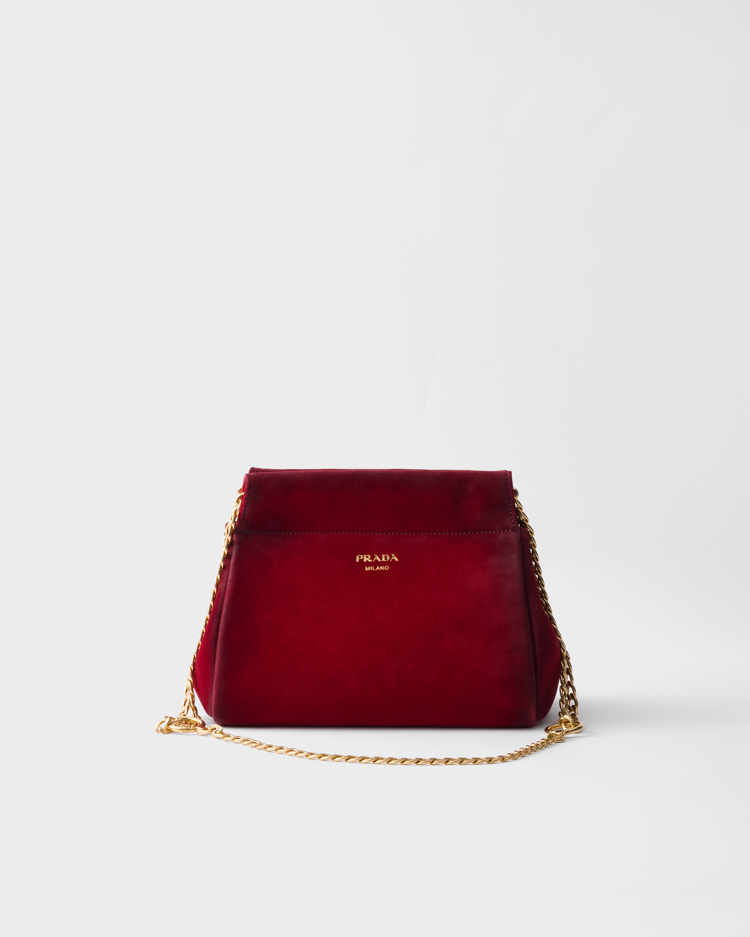Prada Enchaîné Mini Bag Aus Wildleder In Red