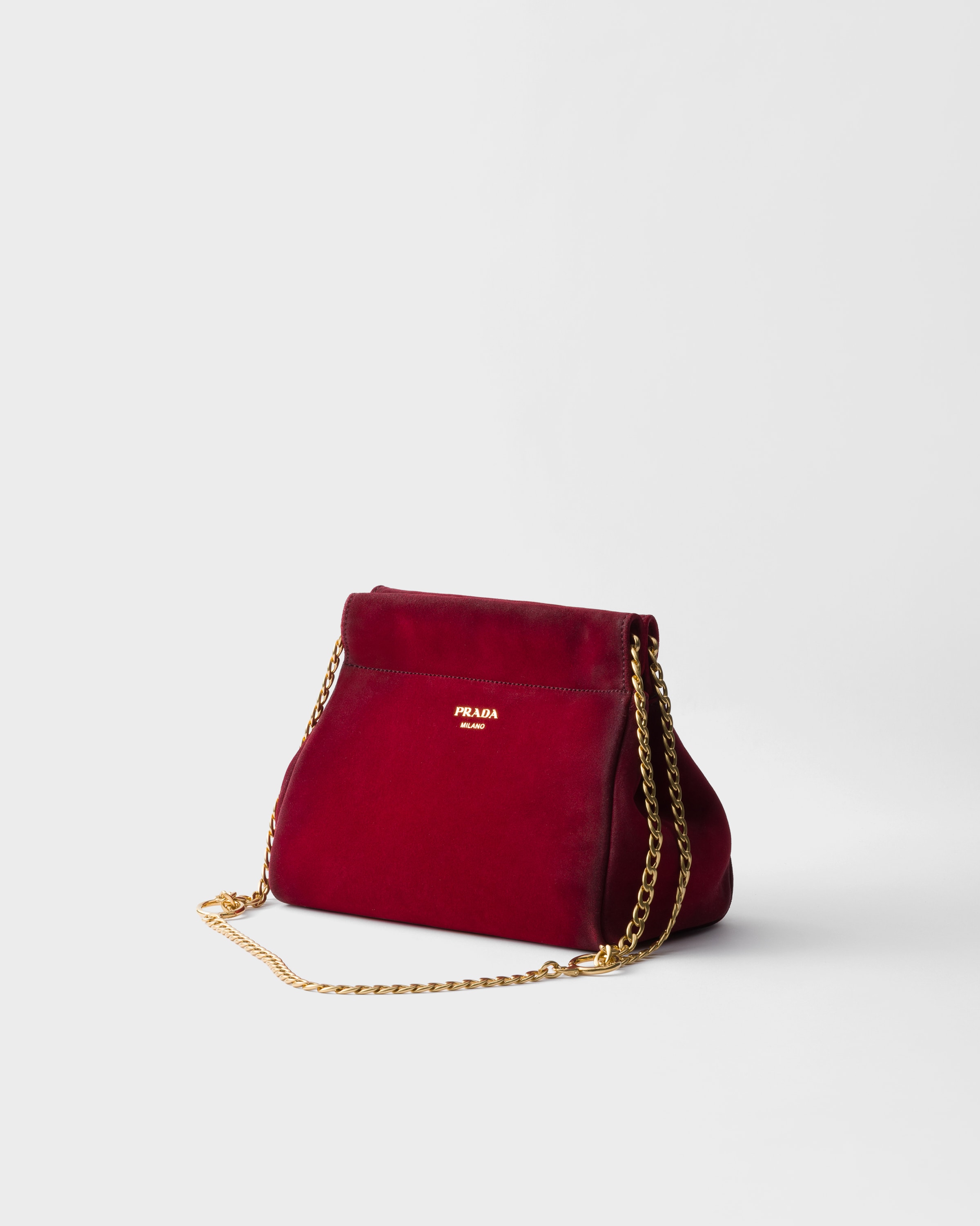 Prada Enchaîné Mini Bag Aus Wildleder In Red
