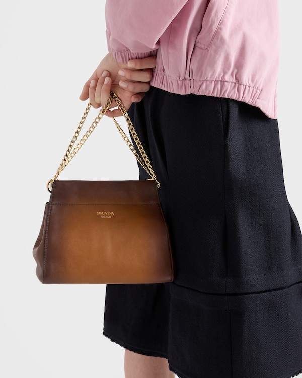 Prada Enchaîné mini leather bag - Cognac Prada Enchaîné mini leather bag - Cognac