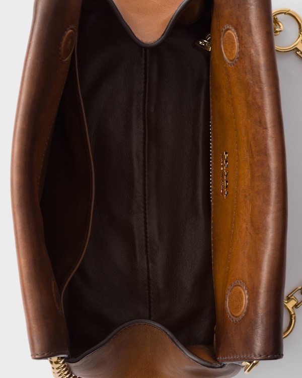 Prada Enchaîné mini leather bag - Cognac Prada Enchaîné mini leather bag - Cognac