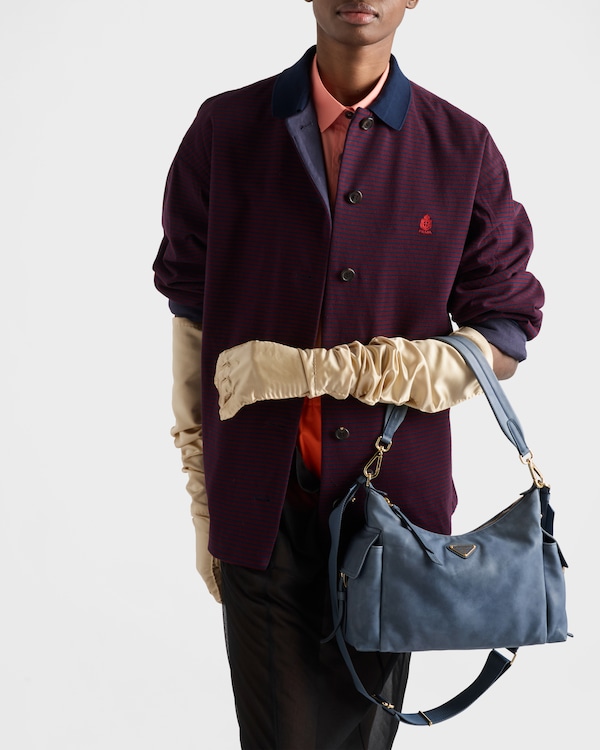 Prada Explore large nappa leather bag - Aviation Blue Prada Explore large nappa leather bag - Aviation Blue