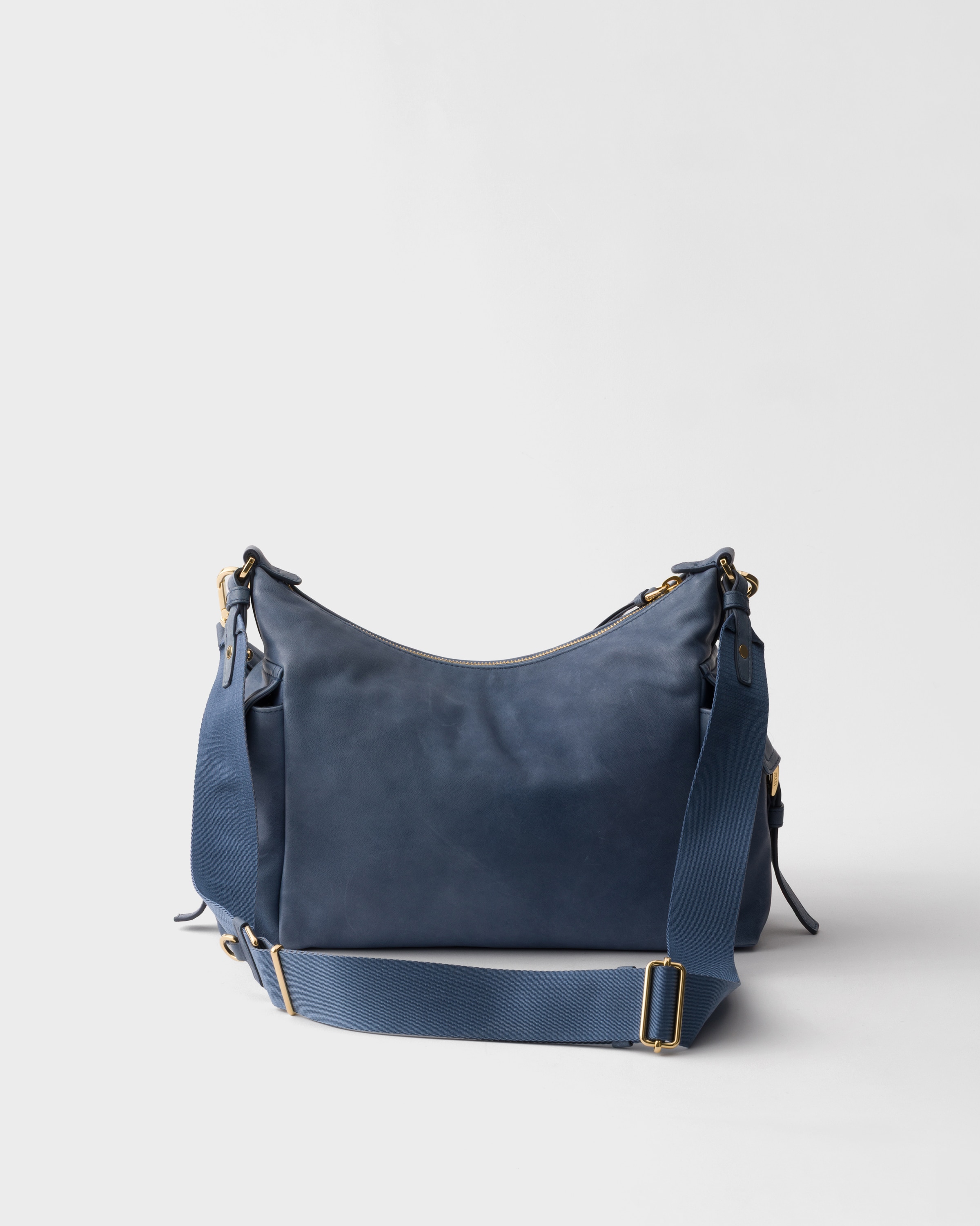 Aviation Blue Prada Explore large nappa leather bag | PRADA