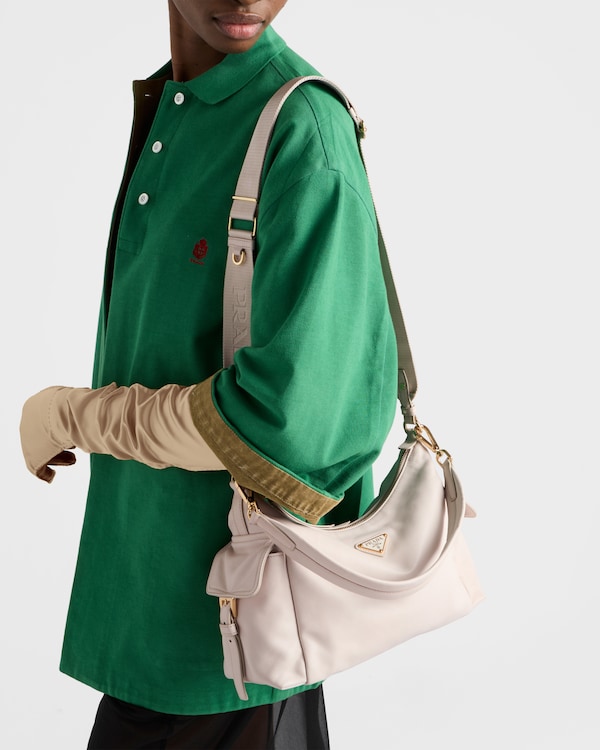 Prada Explore 大號納帕軟皮袋 - 粉白色 Prada Explore 大號納帕軟皮袋 - 粉白色