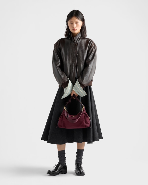 Prada Explore large Re-Nylon and leather bag - Burgundy Prada Explore large Re-Nylon and leather bag - Burgundy