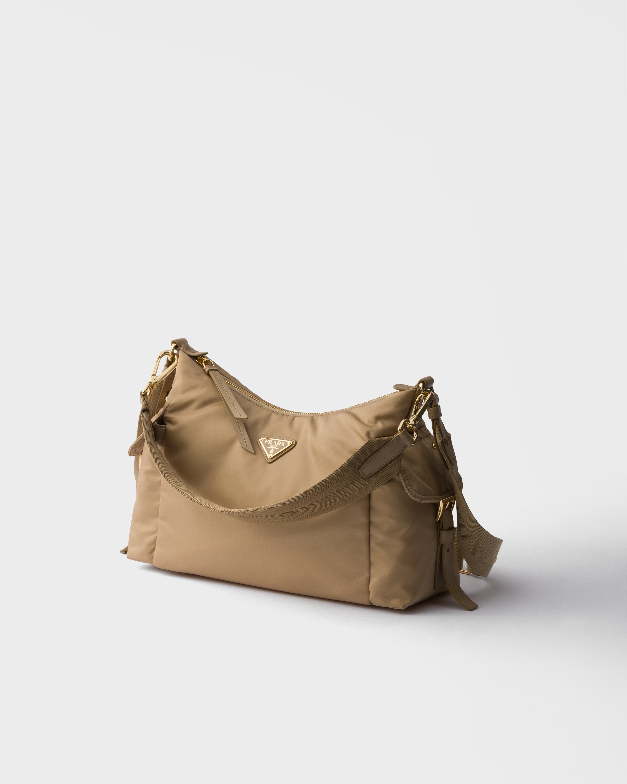 Camel Brown Prada Explore Large Re-nylon And Leather Bag | PRADA