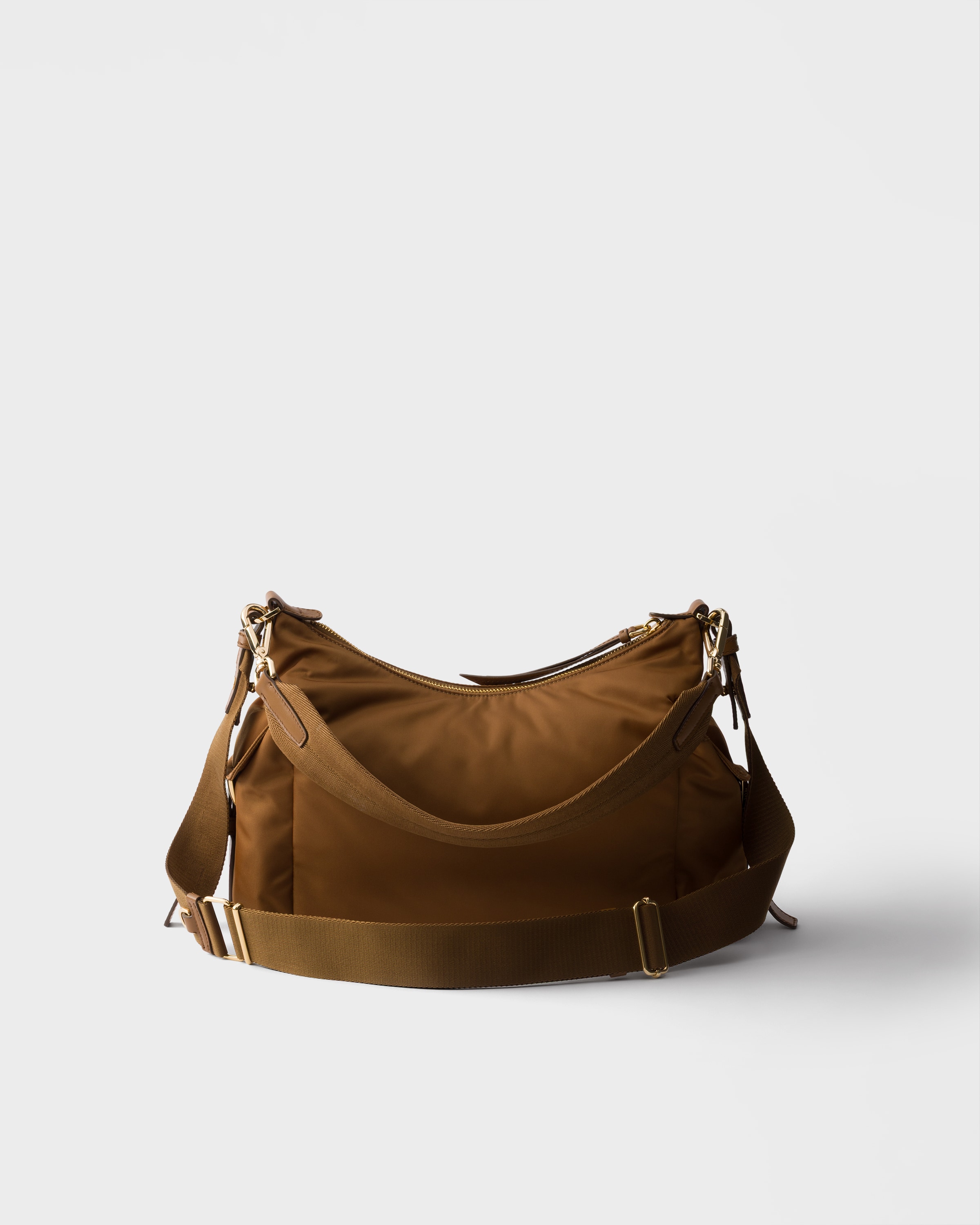 Prada Explore Large Re-nylon And Leather Bag In Brown