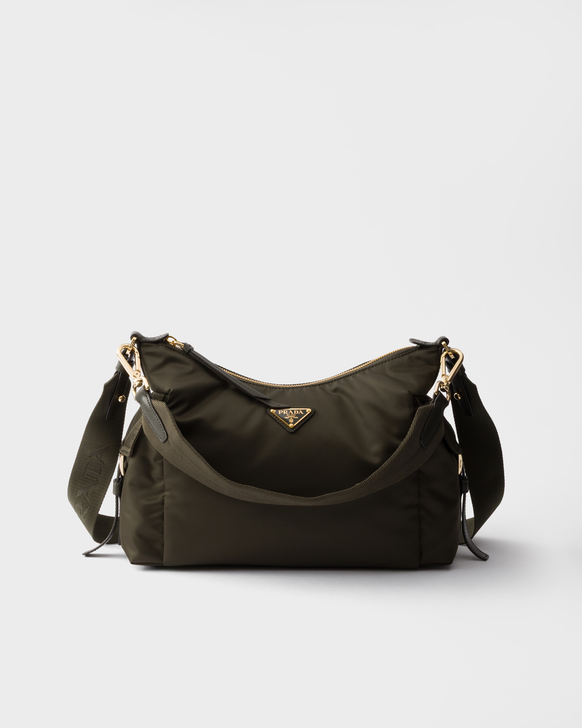 Forest Prada Explore large Re-Nylon and leather bag | PRADA - Turkey