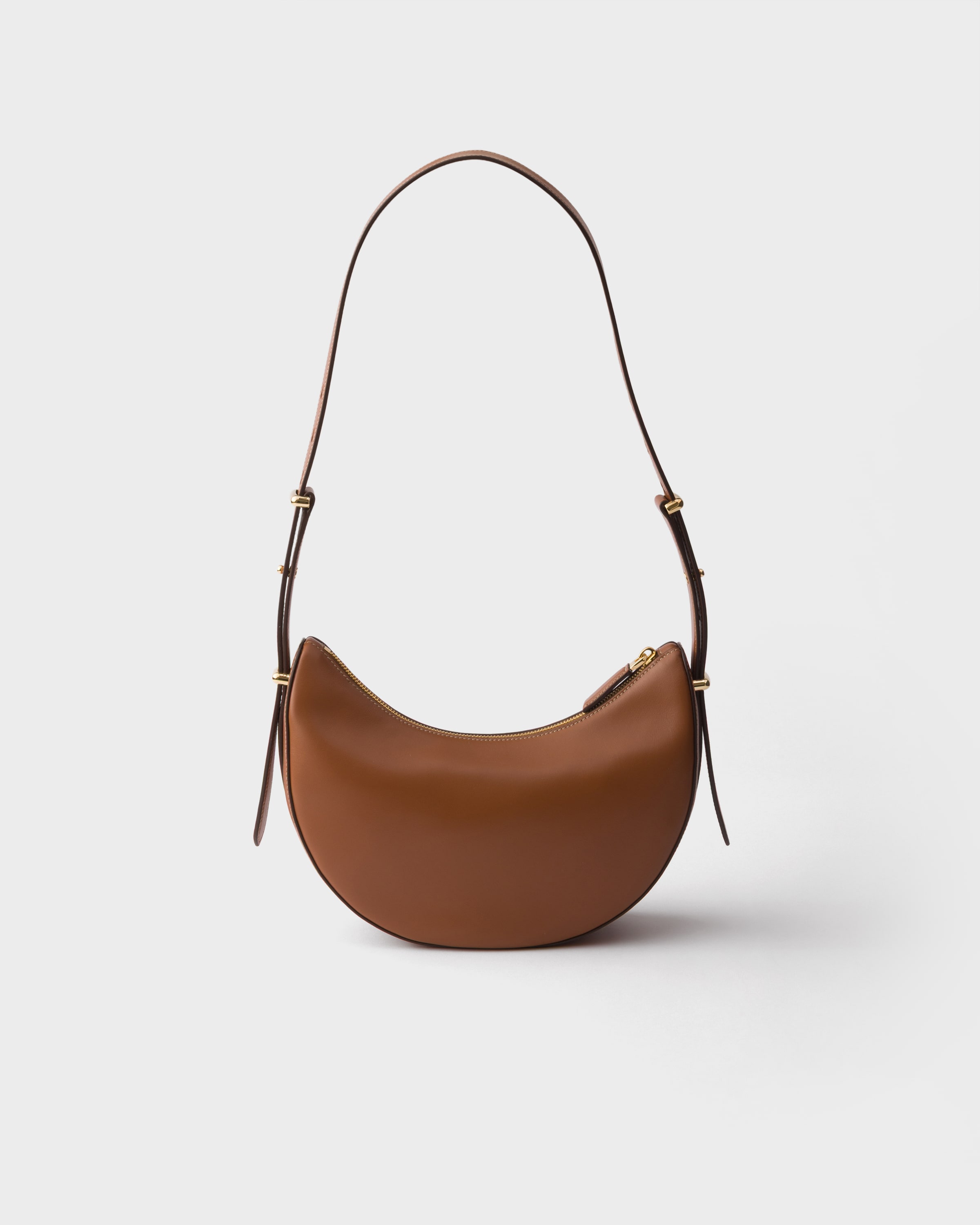 Cognac Prada Arqué small leather shoulder bag | PRADA - United States