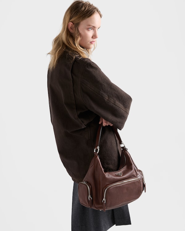 Medium washed leather bag - Cocoa Brown Medium washed leather bag - Cocoa Brown