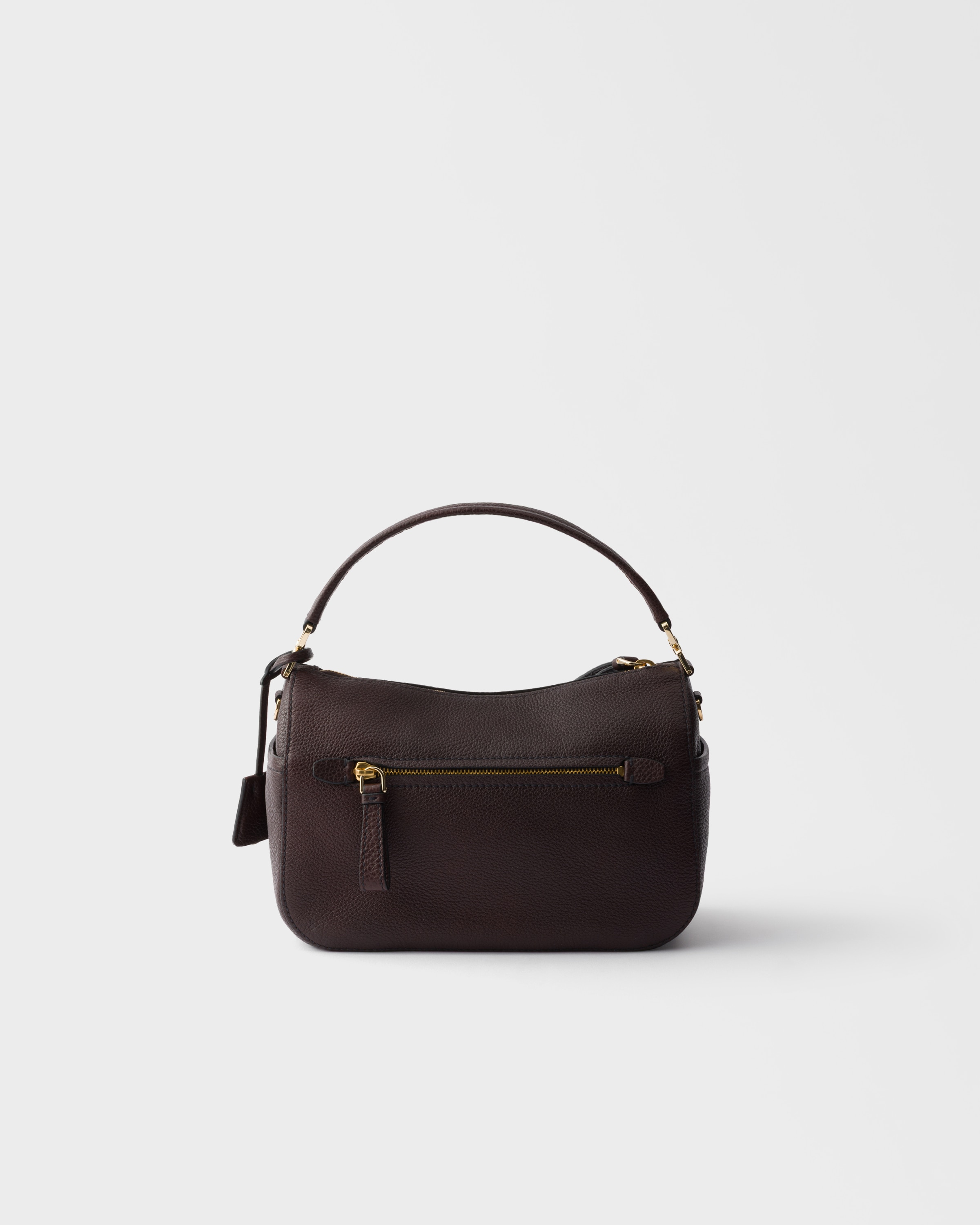 Dark Brown Small Leather Bag | PRADA - United States