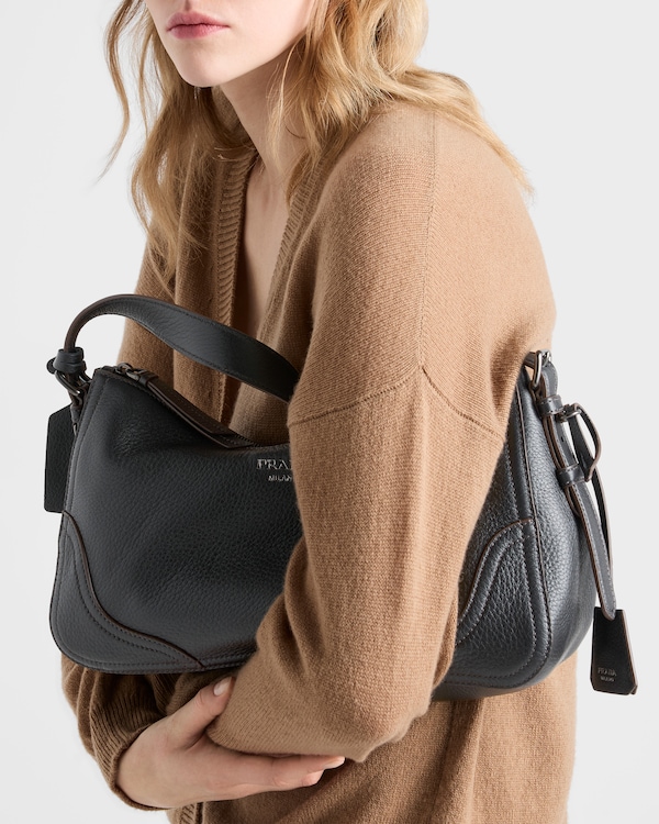 Prada Aimèe large leather shoulder bag - Black Prada Aimèe large leather shoulder bag - Black