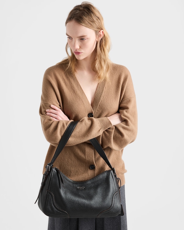 Prada Aimèe large leather shoulder bag - Black Prada Aimèe large leather shoulder bag - Black