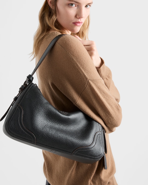 Prada Aimèe large leather shoulder bag - Black Prada Aimèe large leather shoulder bag - Black