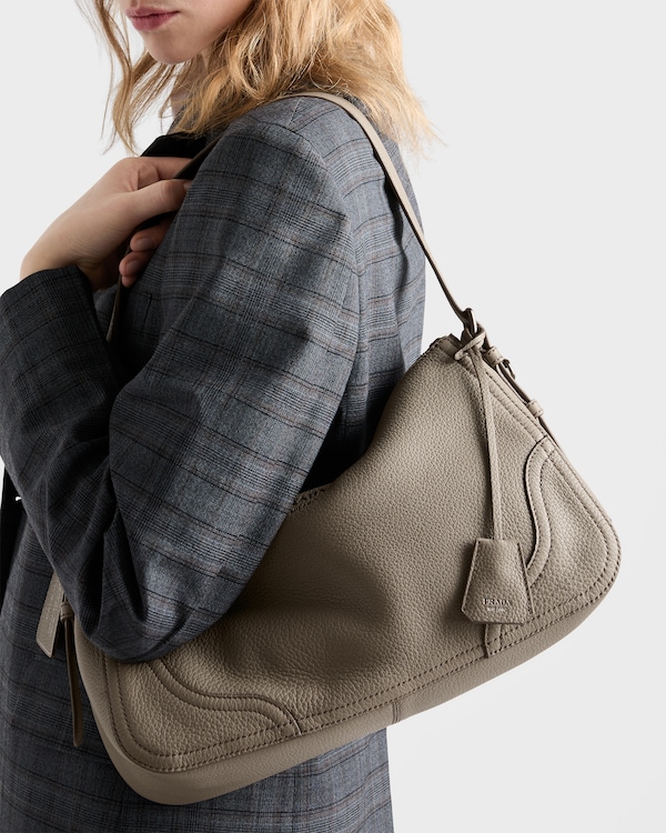 Prada Aimèe large leather shoulder bag - Clay Grey Prada Aimèe large leather shoulder bag - Clay Grey