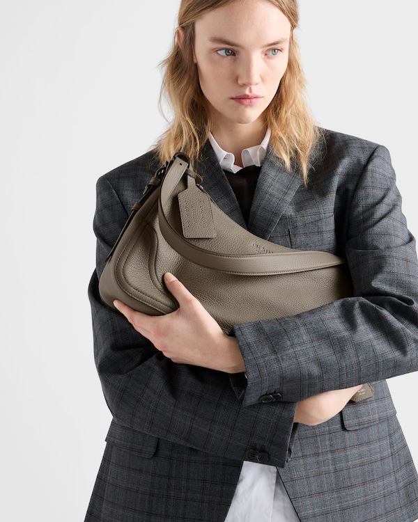 Prada Aimèe large leather shoulder bag - Clay Grey Prada Aimèe large leather shoulder bag - Clay Grey