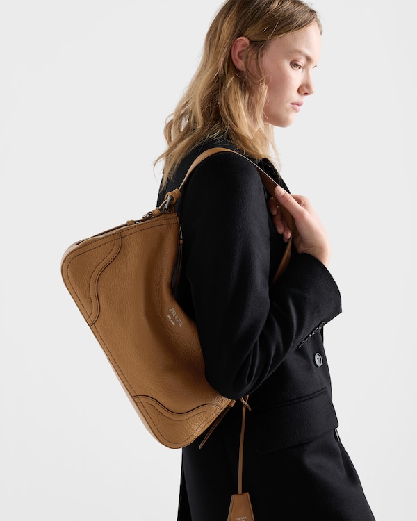 Bolso bandolera Prada Aimée de piel grande - Caramelo Bolso bandolera Prada Aimée de piel grande - Caramelo