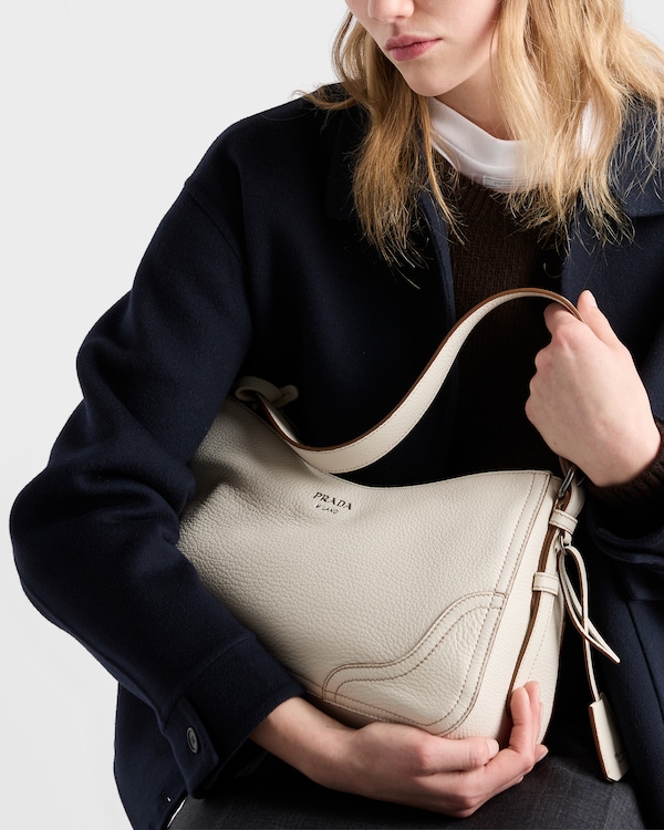 Prada Aimèe large leather shoulder bag - Chalk White Prada Aimèe large leather shoulder bag - Chalk White