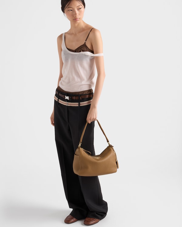 Medium leather shoulder bag - Caramel Medium leather shoulder bag - Caramel