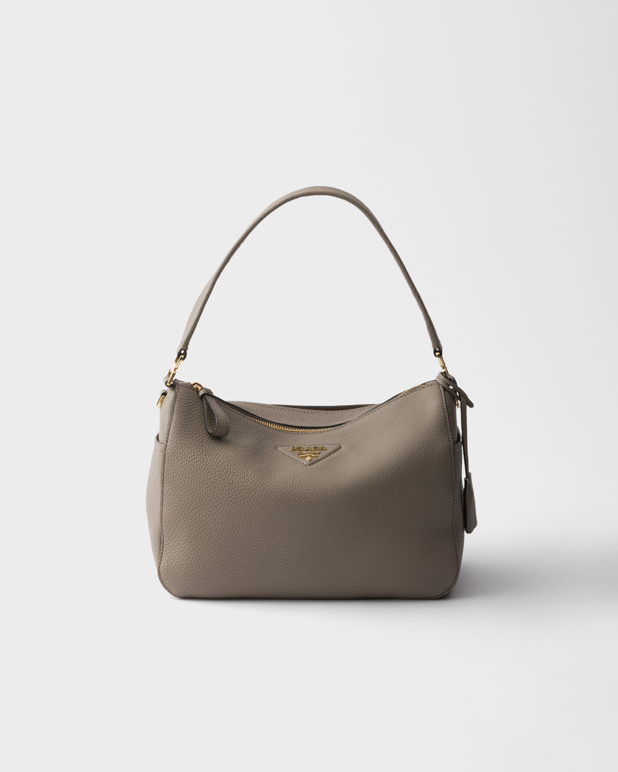 Clay Gray Medium leather shoulder bag | PRADA - United States