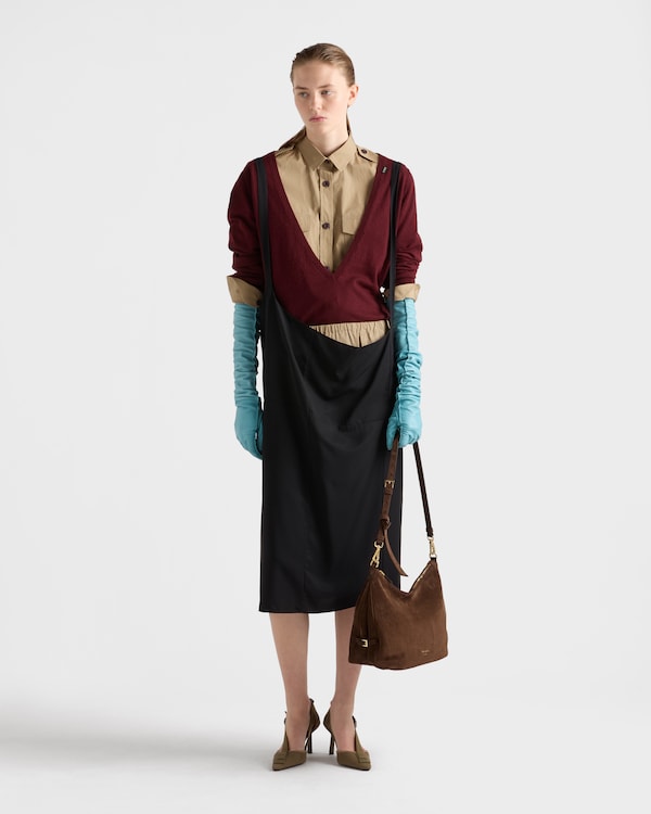 Prada Fold large suede bag - Cocoa Brown Prada Fold large suede bag - Cocoa Brown