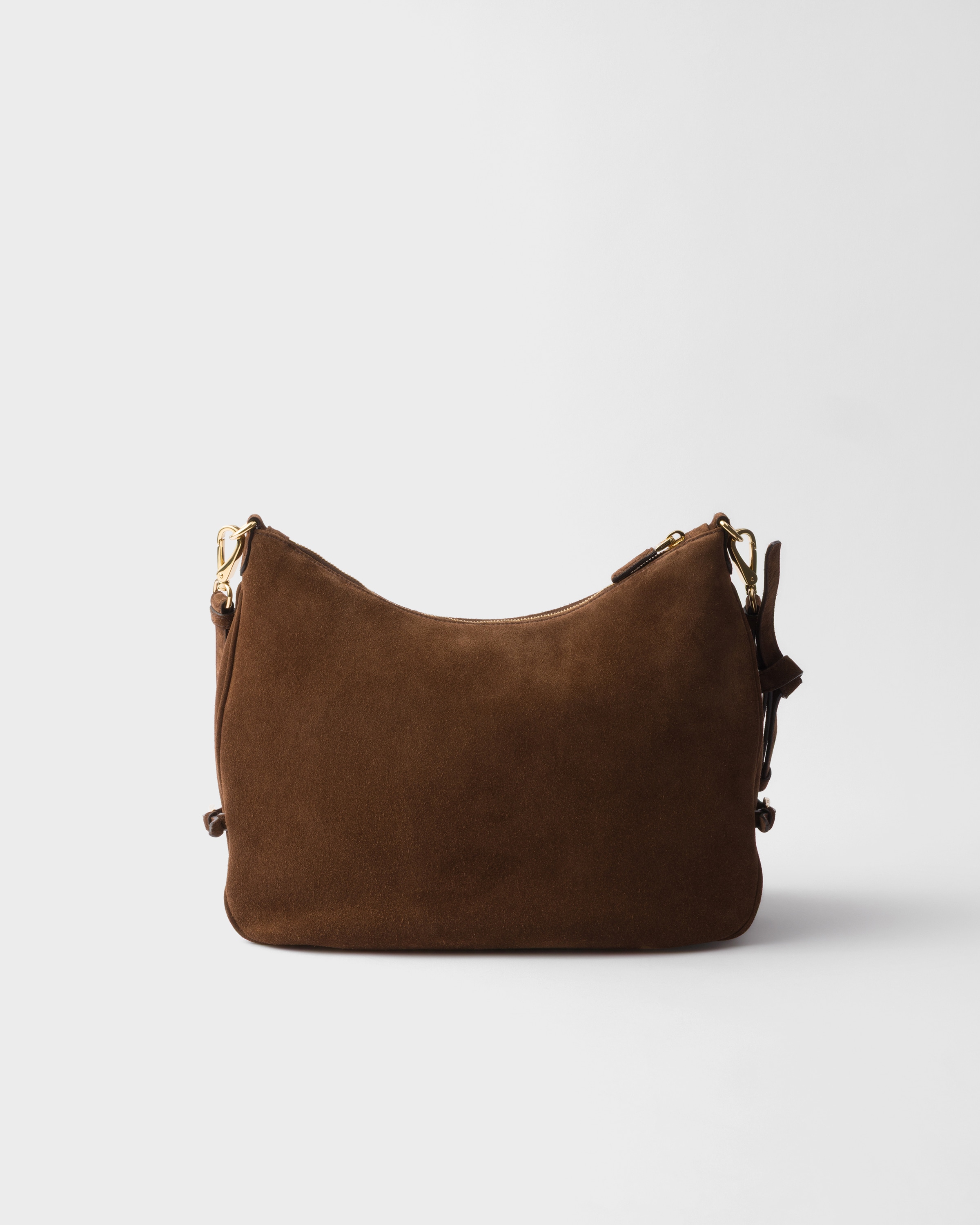 Cocoa Brown Prada Fold large suede bag | PRADA - United States