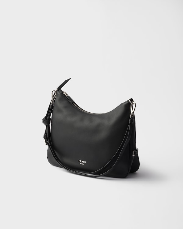 Large leather shoulder bag - Black Large leather shoulder bag - Black