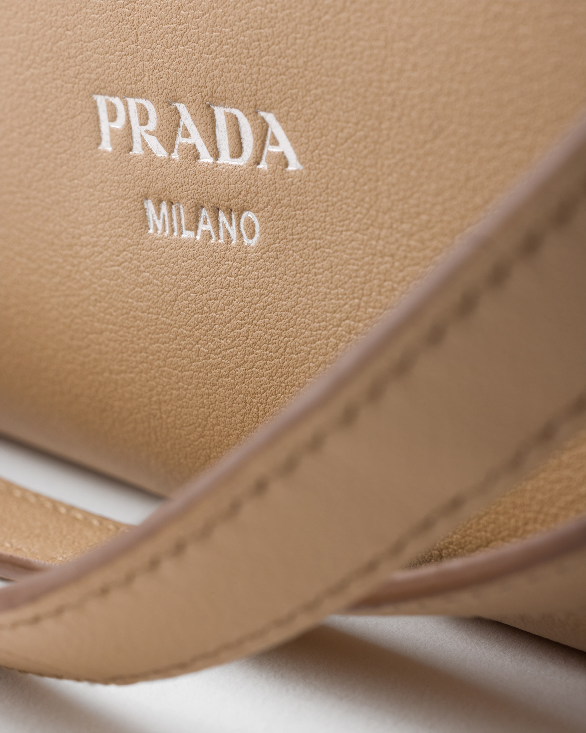 Sand Beige Prada Fold Large Leather Shoulder Bag | PRADA - United